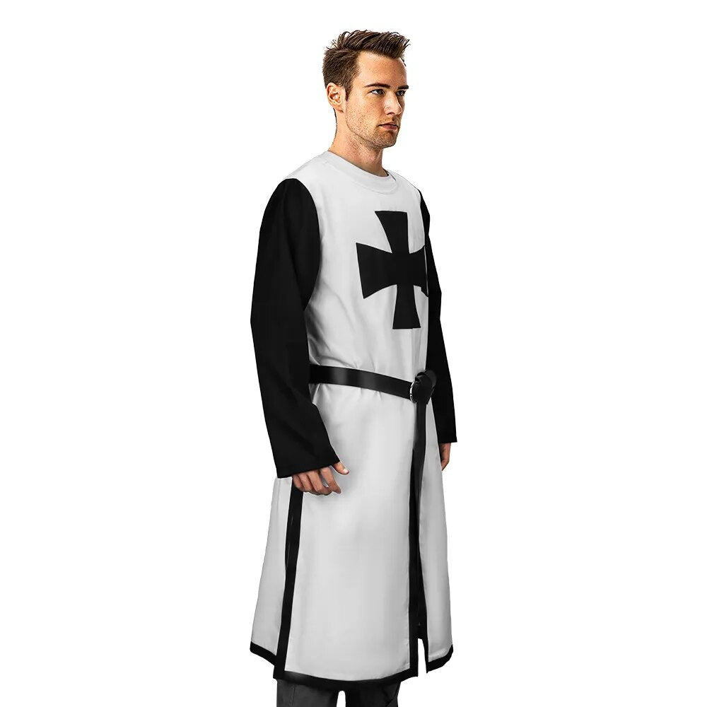 Medieval Crusader Tunic Costume Templar Knight Surcoat Renaissance Chivalric Warrior Hospitaller Knights Robe Teutonic Top