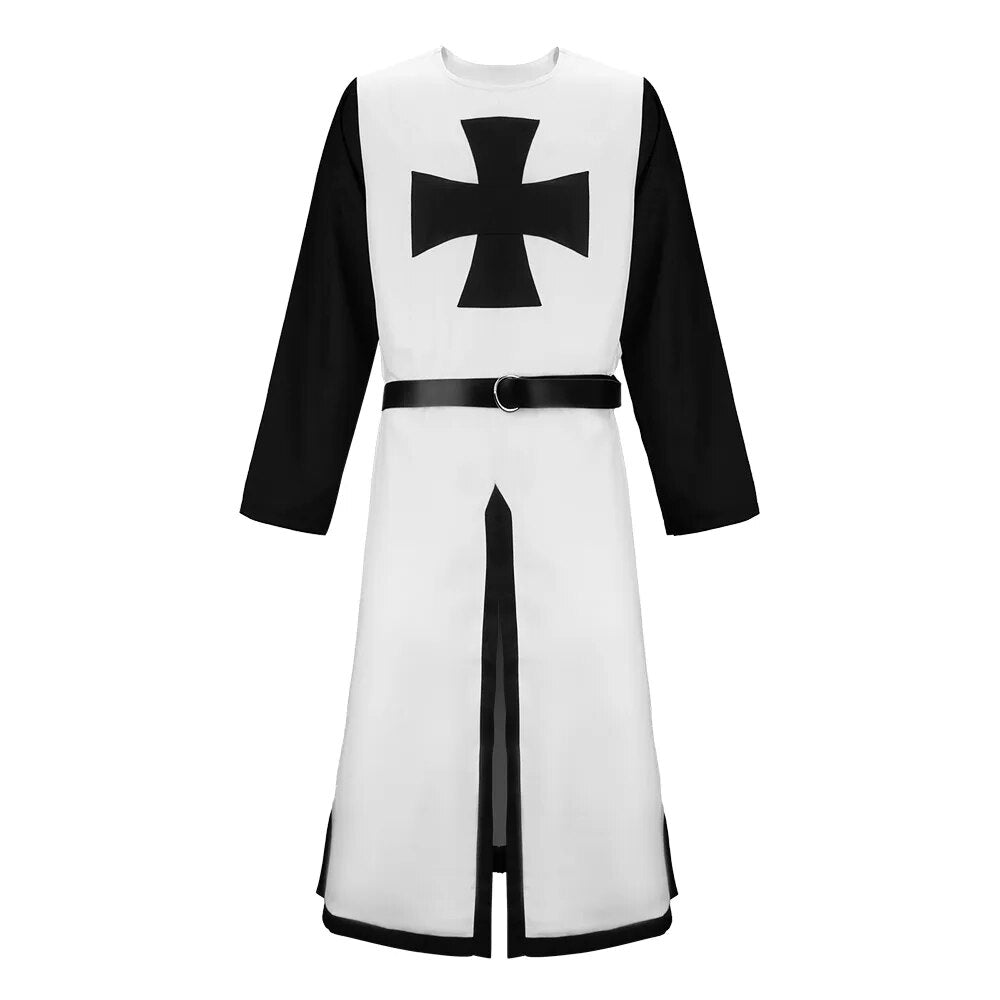 Medieval Crusader Tunic Costume Templar Knight Surcoat Renaissance Chivalric Warrior Hospitaller Knights Robe Teutonic Top