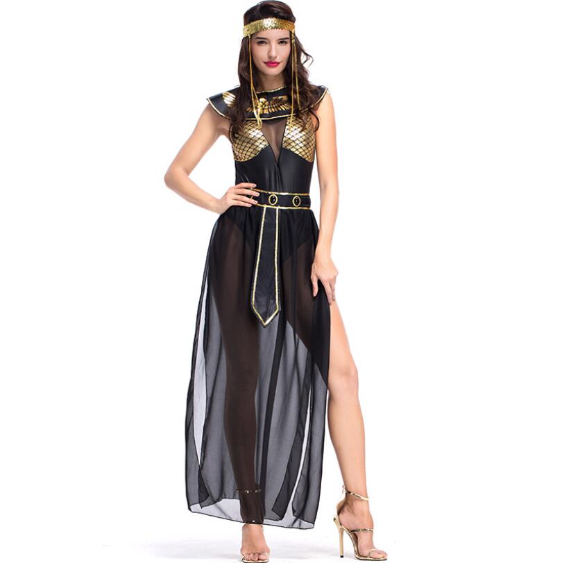 Medieval Queen Cleopatra Costumes for Adult Women Ancient Egyptian Pharaoh Cosplay Clothing Halloween Egypt Princess Dress
