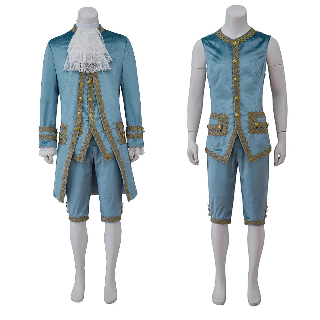 Men&#39;s Rococo Victorian Fancy Outfit 18th Century Regency Tailcoat Vest Set Medieval aristocratic men&#39;s suit Halloween Clothing