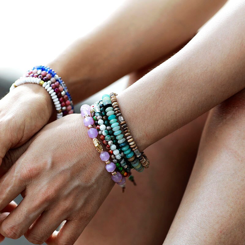 Unisex Bracelets Natural Stone Tibetan Friendship Lovers Couples Yoga Meditation Reiki Wristband Men Jewelry Gifts