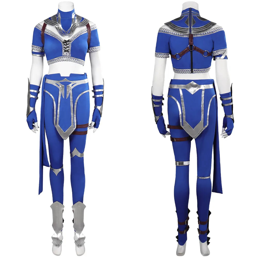 Mortal Kombat Mileena KATANA Kitana Cosplay Costume Sexy Jumpsuit Mask for Adult Women Girls Halloween Party Clothes Role Play