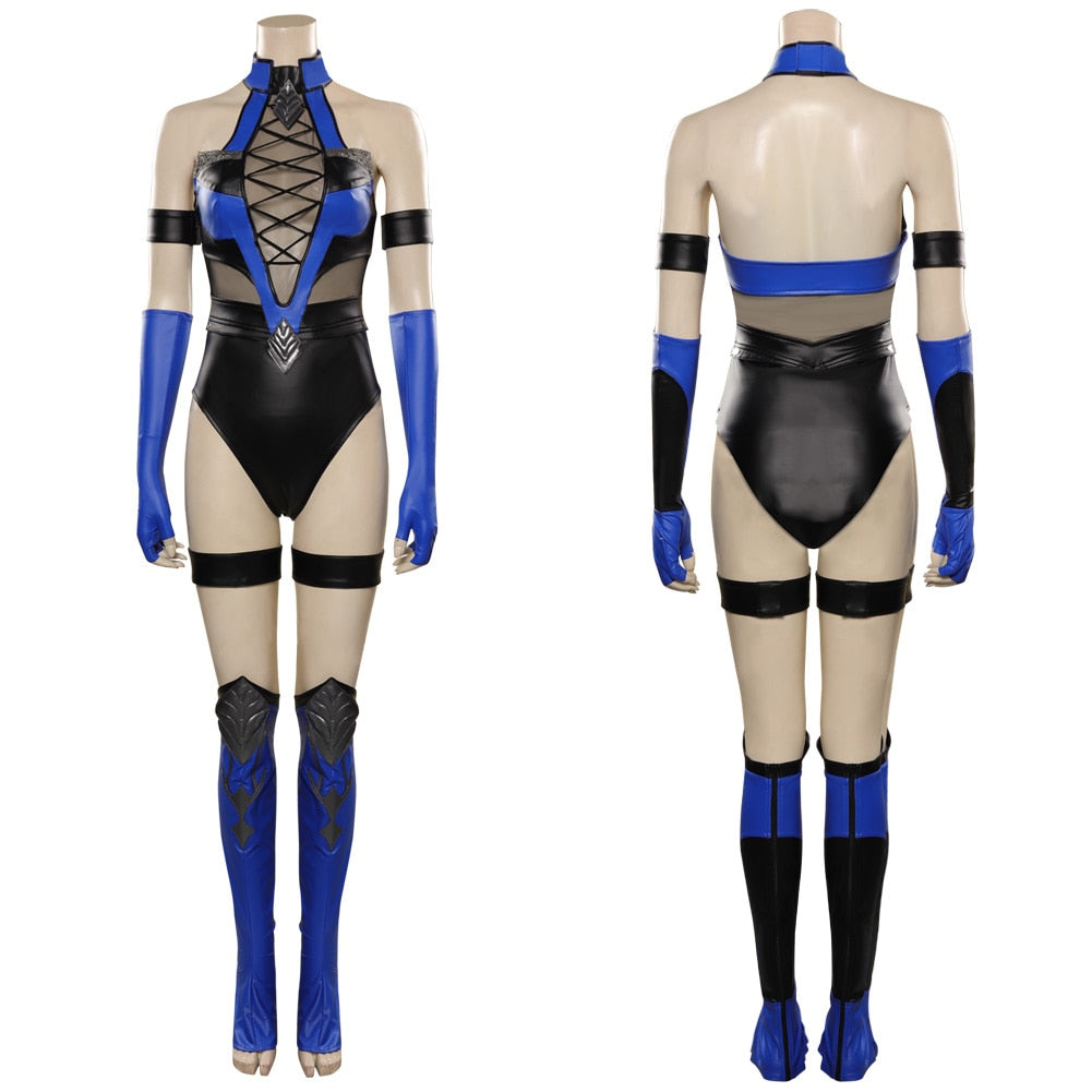 Mortal Kombat Mileena KATANA Kitana Cosplay Costume Sexy Jumpsuit Mask for Adult Women Girls Halloween Party Clothes Role Play