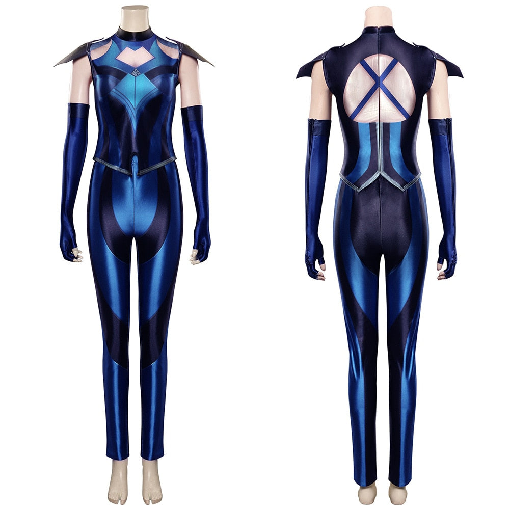 Mortal Kombat Mileena KATANA Kitana Cosplay Costume Sexy Jumpsuit Mask for Adult Women Girls Halloween Party Clothes Role Play