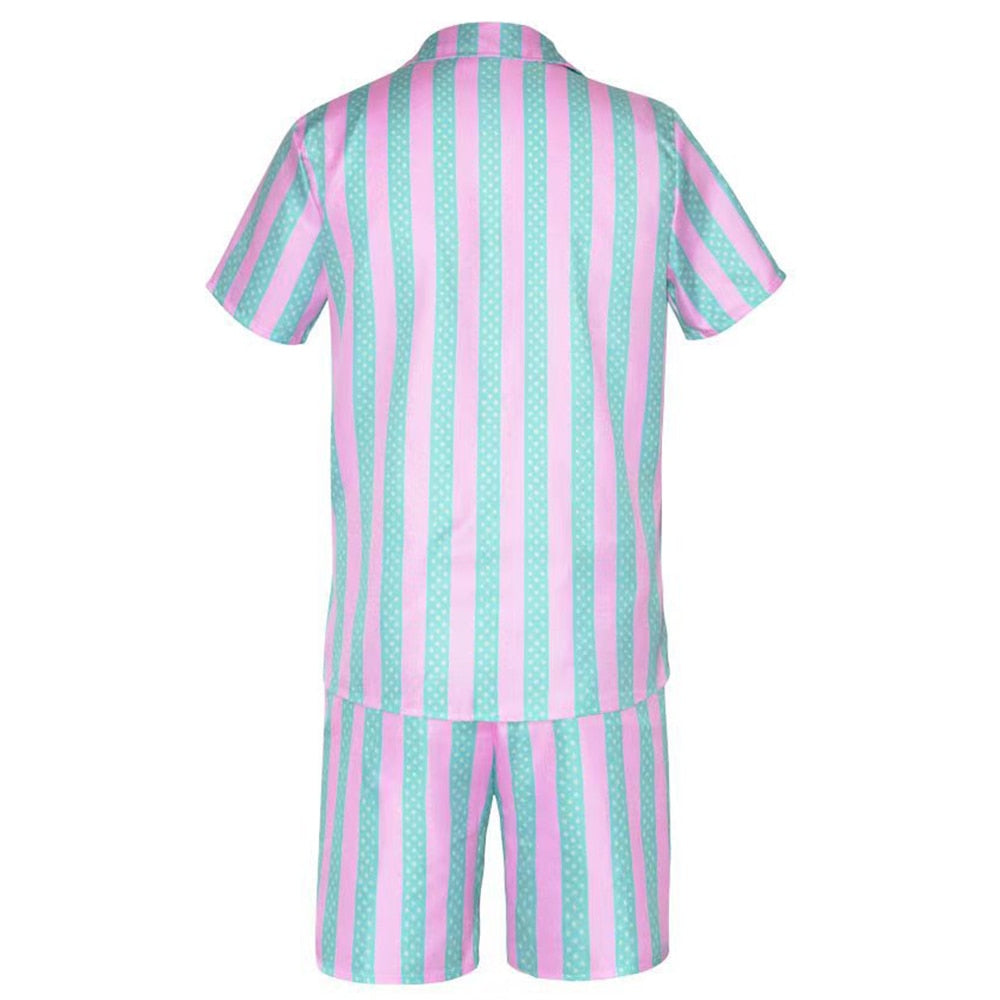 Movie Ken Ryan Gosling Cosplay Costume Men Summer Short Sleeve Shirt Coat Shorts Suit Halloween Uniform Party Outfit Carnival
