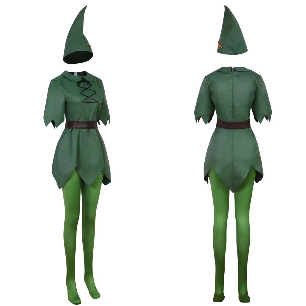 Movie Peter Cosplay Pan Costume Wendy Men Women‘s Blue Dress Green Suit Halloween Party Outfits with Accessories