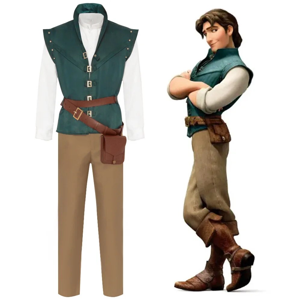 Movie Rapunzel Coat Halloween Men Cosplay Rapunzel Tangled Flynn Rider Costume Only Vest Jacket Uniform Christmas Party Costume