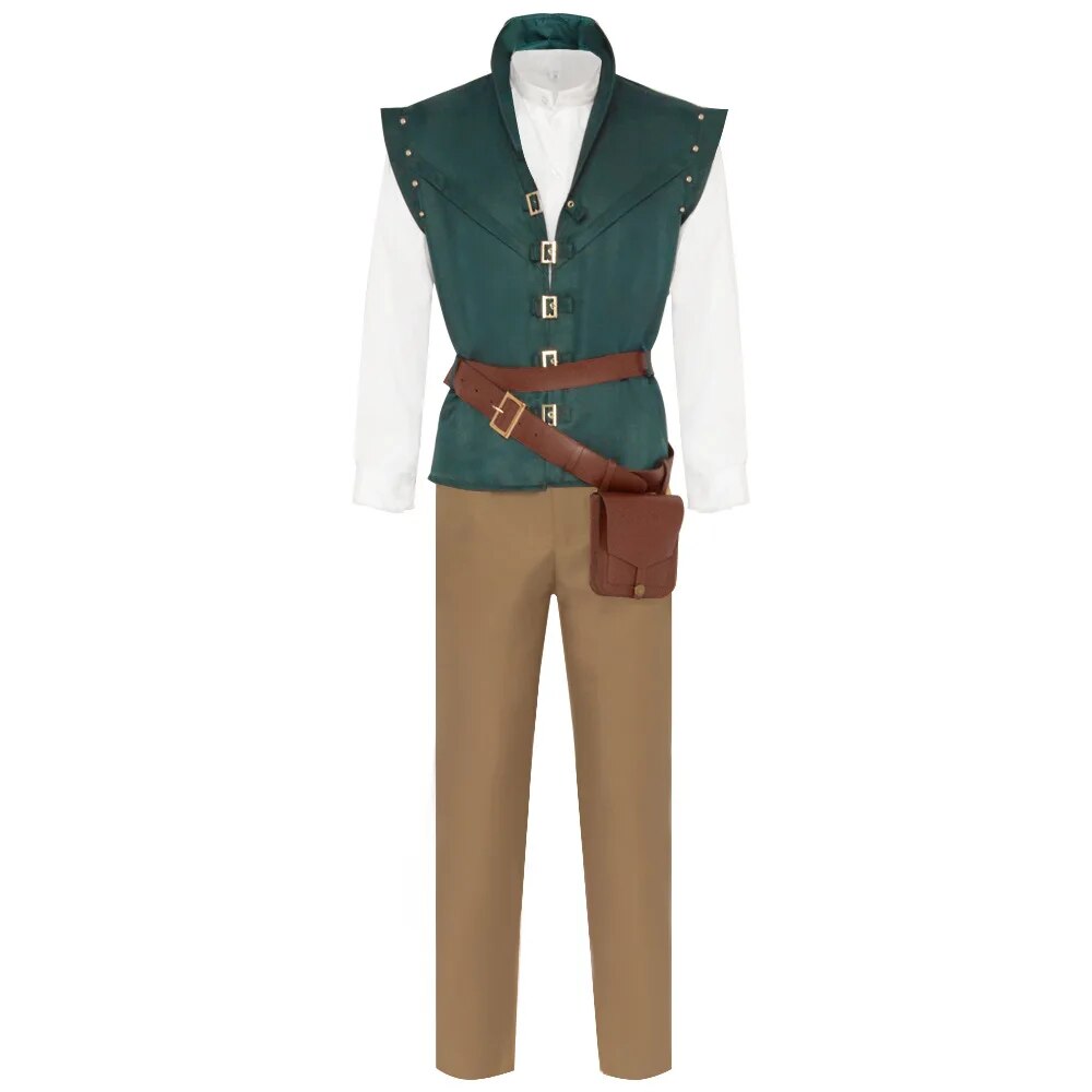 Movie Rapunzel Coat Halloween Men Cosplay Rapunzel Tangled Flynn Rider Costume Only Vest Jacket Uniform Christmas Party Costume