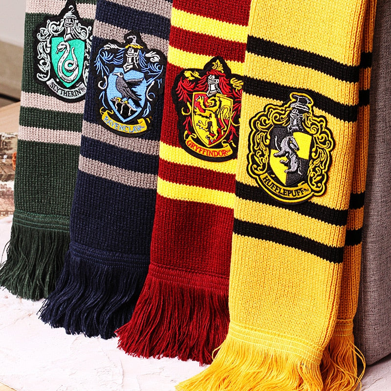 Scarf Warm Thick Slytherin Hogwarts College Badge Ravenclaw Hermione Gryffindor Tassel Scarf Accessories Gifts