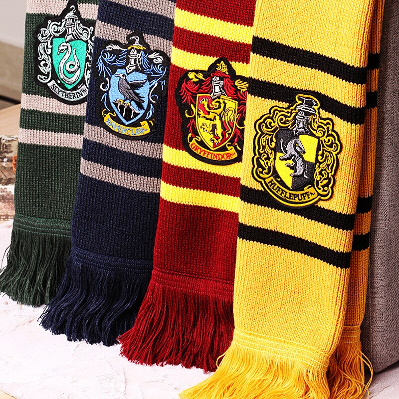 Scarf Warm Thick Slytherin Hogwarts College Badge Ravenclaw Hermione Gryffindor Tassel Scarf Accessories Gifts