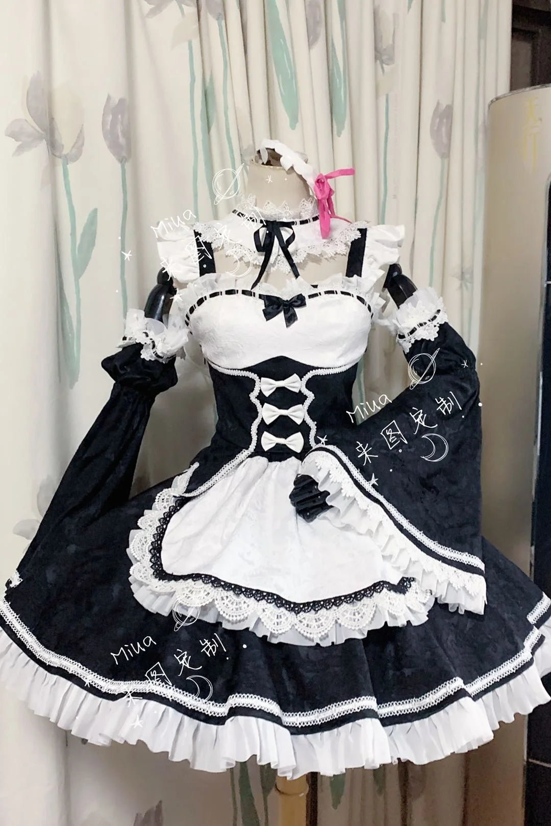 Anime Maid Rem Cosplay Costume Re:Zero INFINITY Cosplay Dress White and Black Girl Women Custom Made