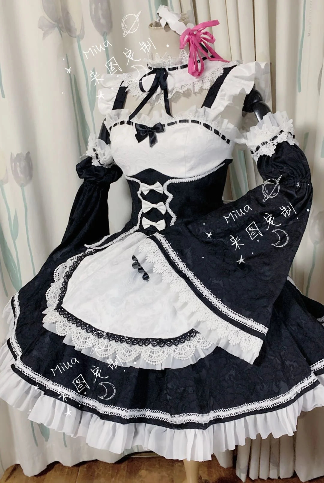 Anime Maid Rem Cosplay Costume Re:Zero INFINITY Cosplay Dress White and Black Girl Women Custom Made