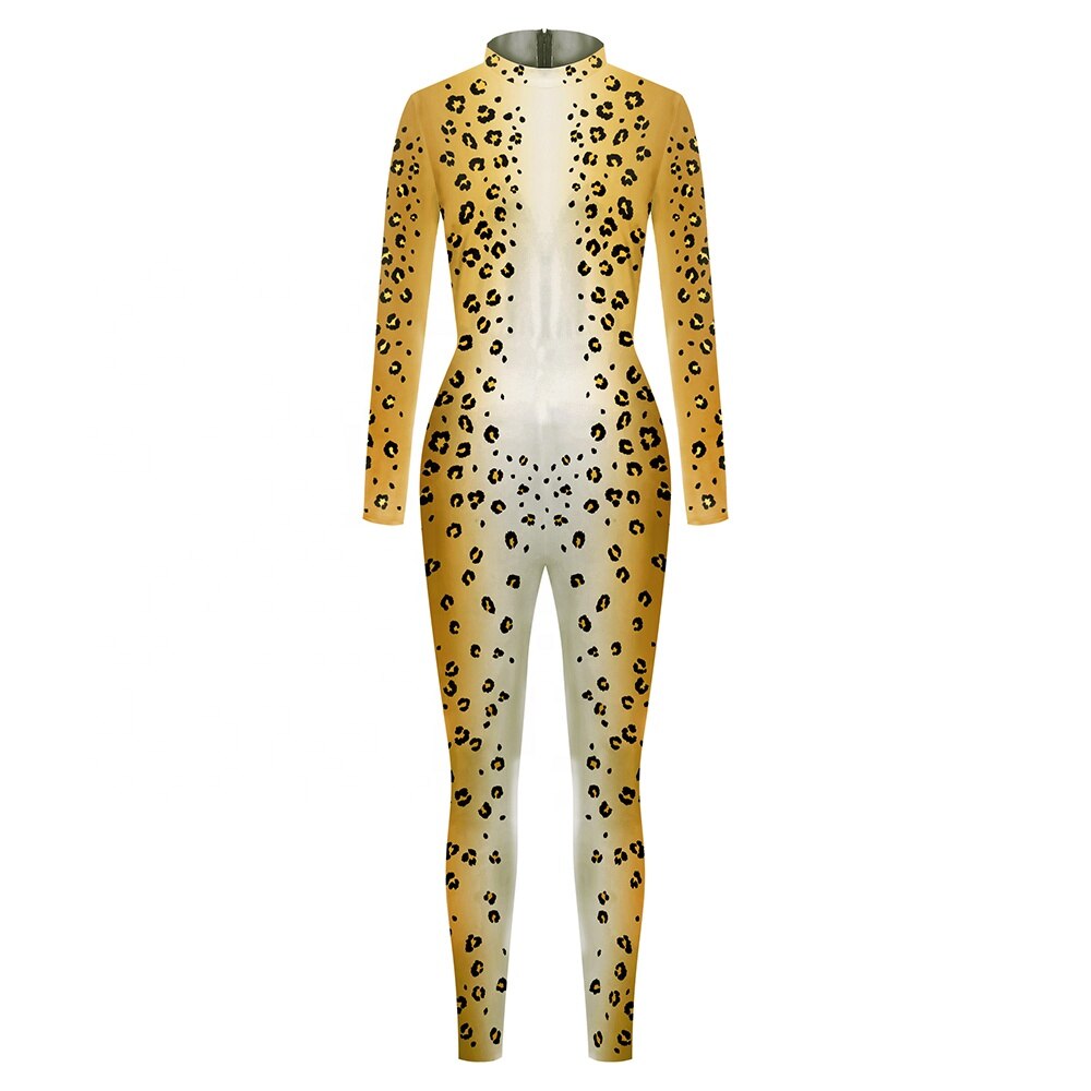 Slender One-piece Leopard Print Adult Cosplay Costumes for Women