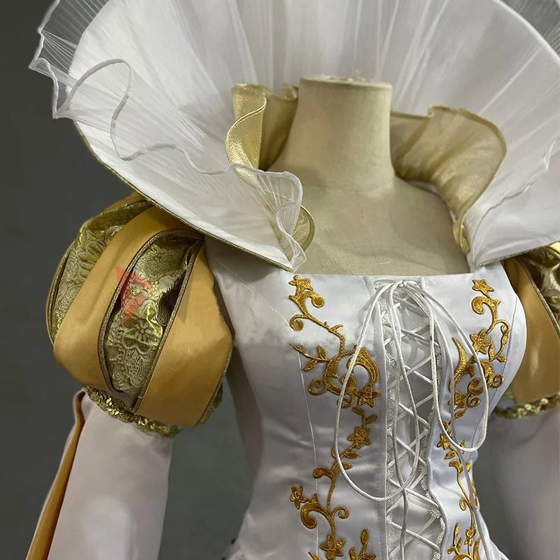 New Snow Princess Cosplay Costume White Dress Cloak Fancy Set for Girl Women Custom Made