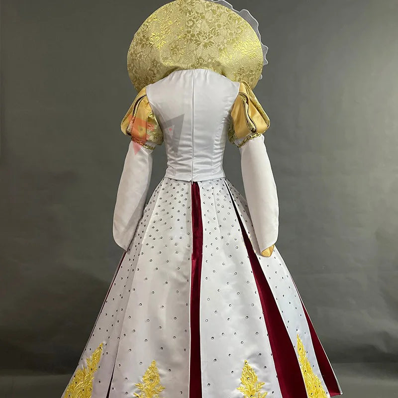 New Snow Princess Cosplay Costume White Dress Cloak Fancy Set for Girl Women Custom Made