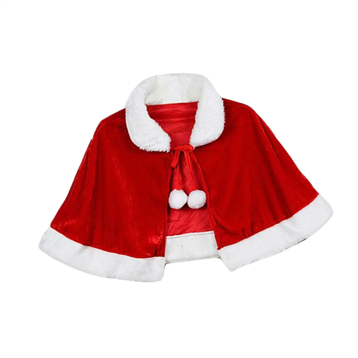 New Year Winter Red Velvet Cape Cloak Christmas Women Girl Shawl Party Costumes Dress Decoration Santa Claus Costume Fashion