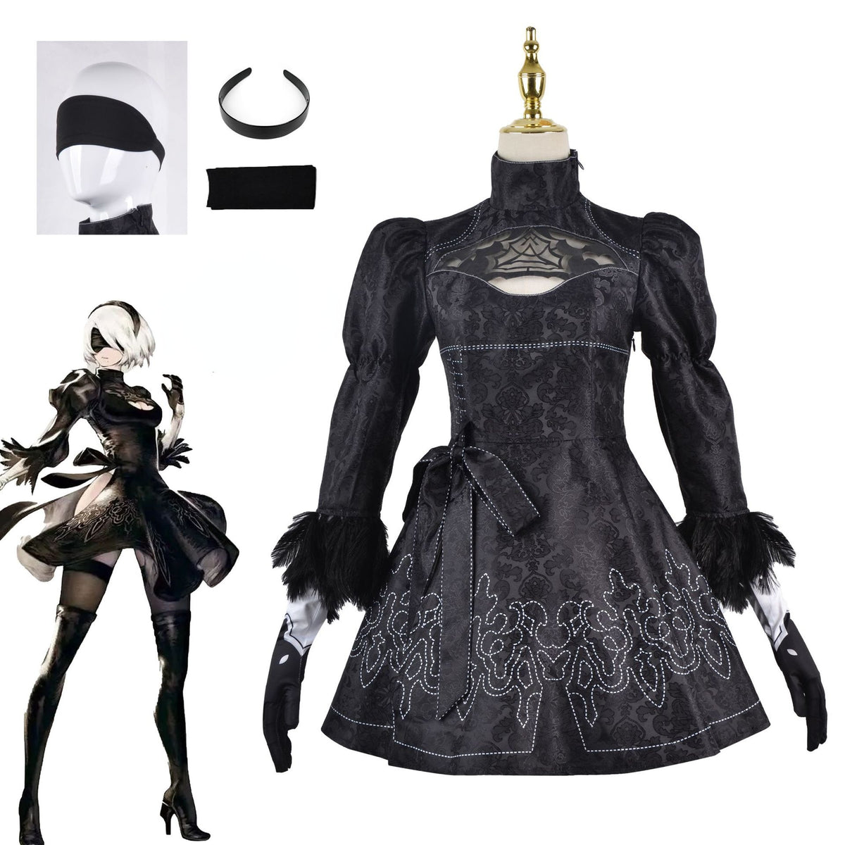 Nier Automata Cosplay Costume Yorha 2B sexy Outfit Games Suit Women Role Play Costumes Girls Halloween Party Dress
