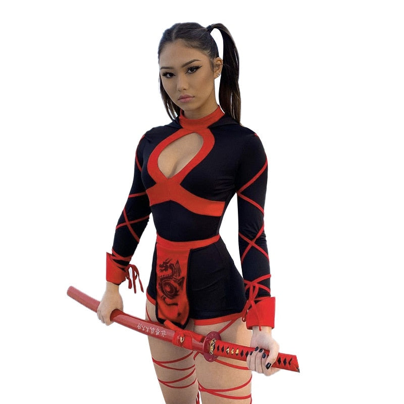 Ninja Cosplay Anime Halloween Costume for Women Adult Cosplay Dragon Ninja Warrior Costume