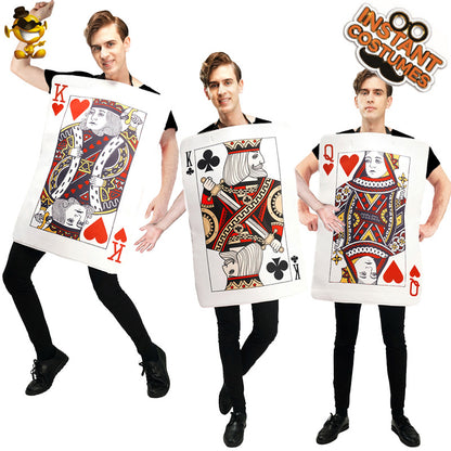 Queen of Hearts King of Clubs Couple Costume Matching Outfits for Carnival Funny Party Halloween Cosplay