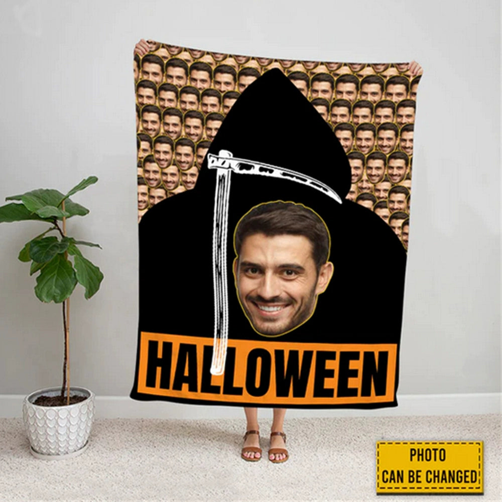 Halloween Death Funny Fleece Humor Custom Photo Blanket img 2