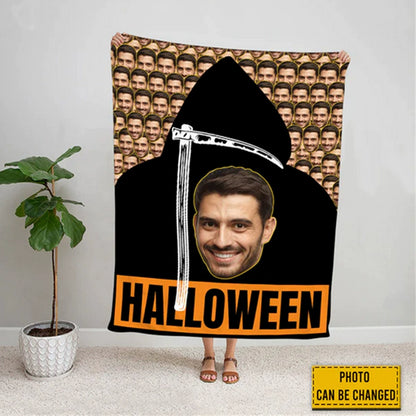 Halloween Death Funny Fleece Humor Custom Photo Blanket img 2
