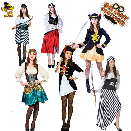 Costume de Viking pour femme adulte, tenue de pirate, cosplay, Halloween