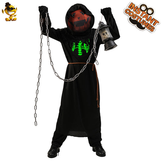 Halloween Glow in the Dark Pumpkin Costume for Kids Party Cosplay Stage Performance