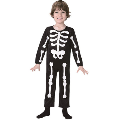 Halloween kids skeleton jumpsuit scary cosplay costume stage performance outfit
