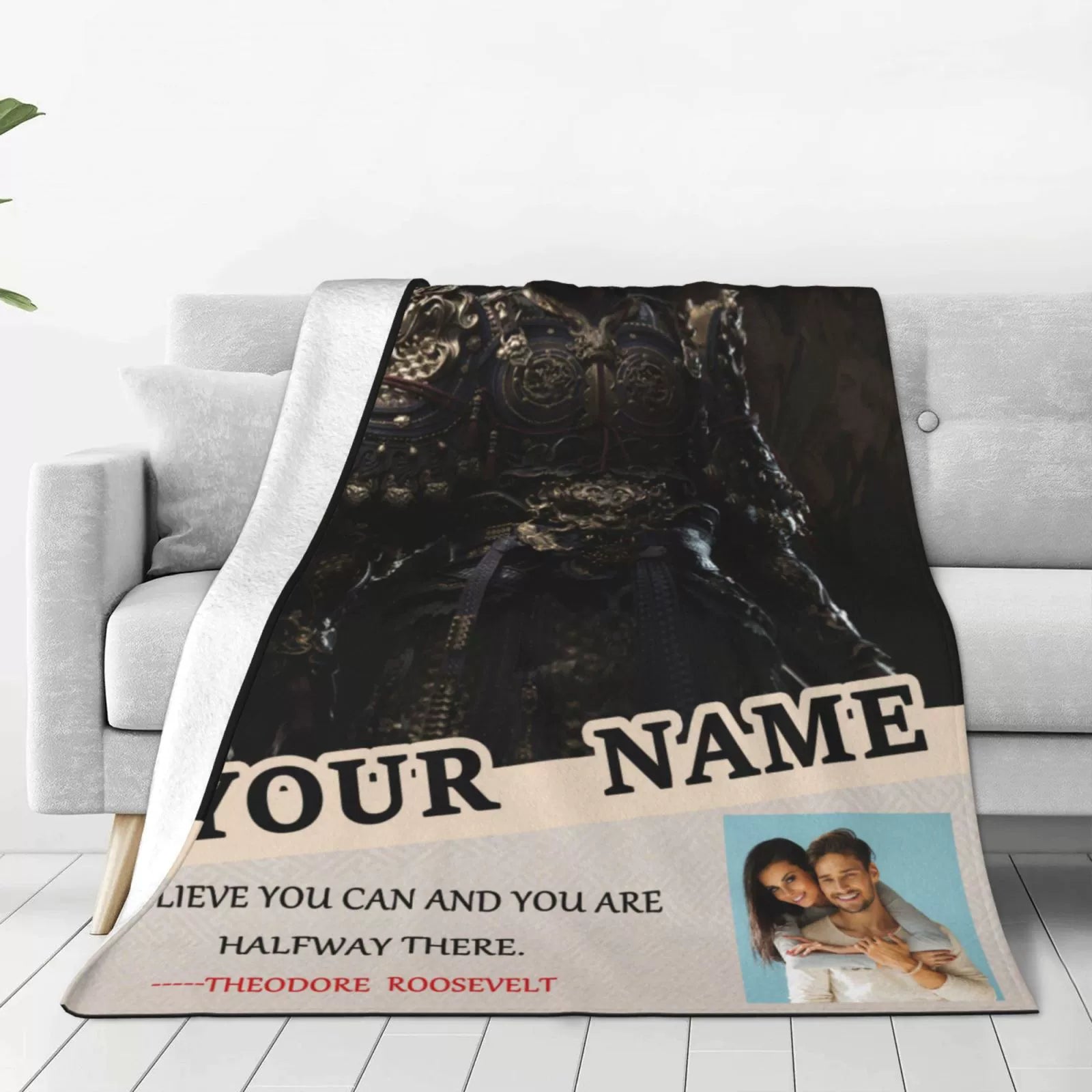 Custom Black Wukong Personalized Wool Blanket img 1