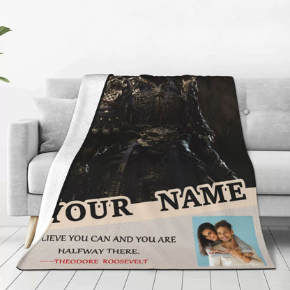 Custom Black Wukong Personalized Wool Blanket img 1