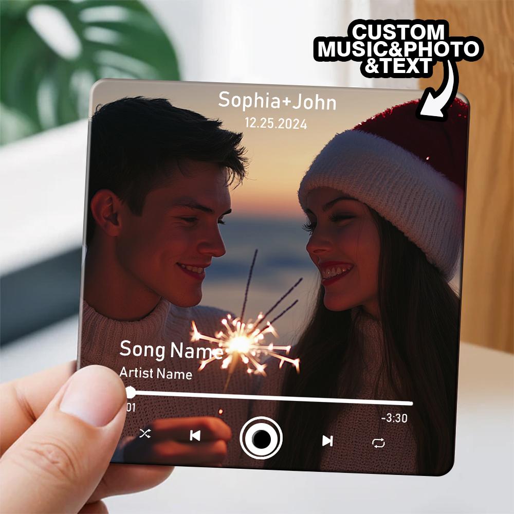 Custom Music Photo Date Magnet Refrigerator Plaque 10x10cm img 2