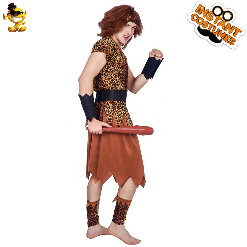 Caveman costume for Halloween cosplay stage performance and masquerade party