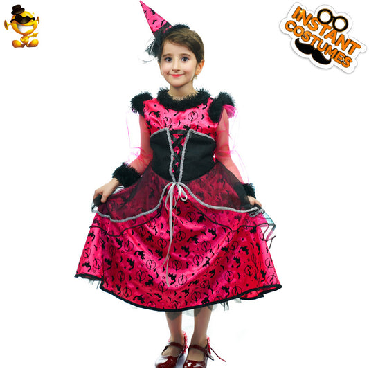 Halloween kids witch costume for girls party dress cosplay stage performance outfit