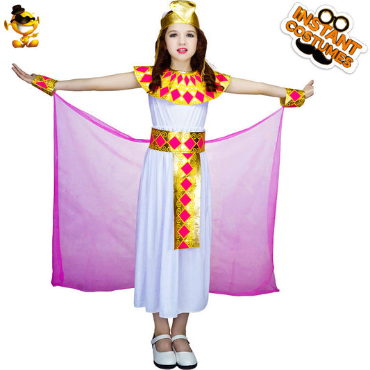 egyptian queen halloween costume for kids cosplay party dress princess role play outfit