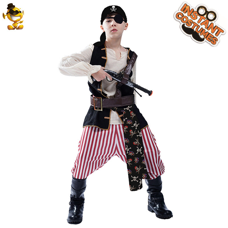pirate costume for boys halloween cosplay party stage performance dress up
