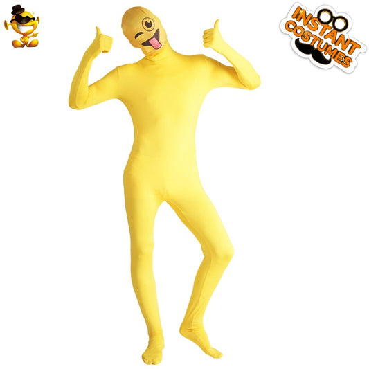 funny yellow emoji full body costume for adults halloween cosplay party outfit