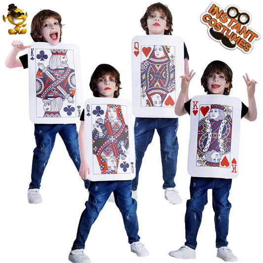 Costume de jeu de cartes pour enfants, tenue de fête de carnaval amusante pour spectacles de magie et cosplay