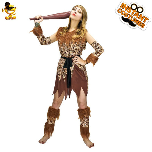 cavewoman costume for adults Halloween cosplay party stage performance