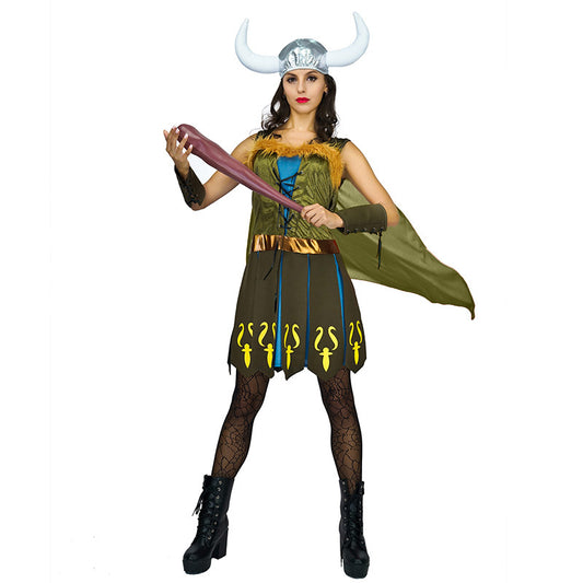Costume de cosplay de pirate pour femme adulte Viking, tenue de scène de fête de pirate nordique d'Halloween