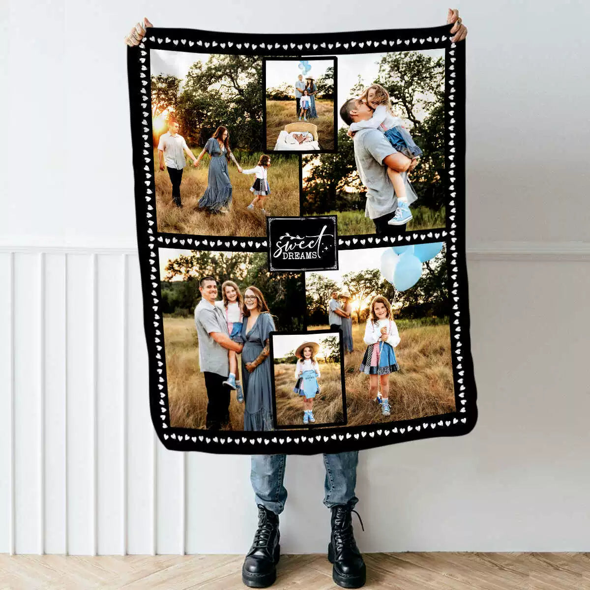Custom Personalized Photo Blanket Family Collage Blanket