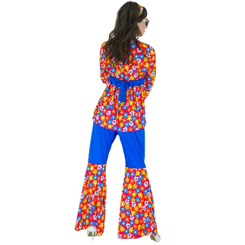 Hippie Costume for Women 60s Disco Party Stage Performance Outfit