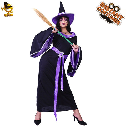 Costume de sorcière pour femme, tenue de spectacle sur scène pour Halloween, cosplay, fête