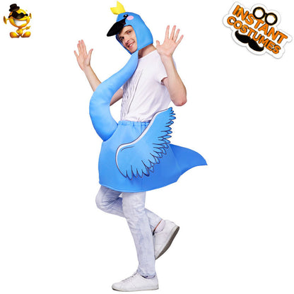 Disfraz de flamenco azul para Halloween, cosplay y presentaciones escénicas.