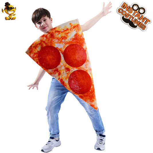 Halloween pizza slice costume for kids cosplay party stage performance