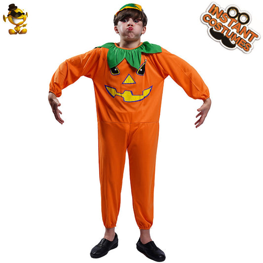 Halloween kids pumpkin cosplay costume jumpsuit for party role play