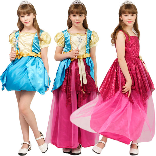 girls transformation dress children stage performance party costume princess role play dress