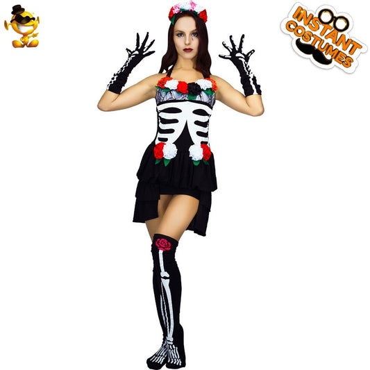 Skeleton Costume for Women Halloween Cosplay Party Dance Stage Performance