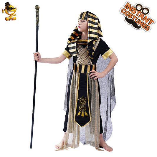egyptian pharaoh costume for kids boys cosplay halloween stage performance