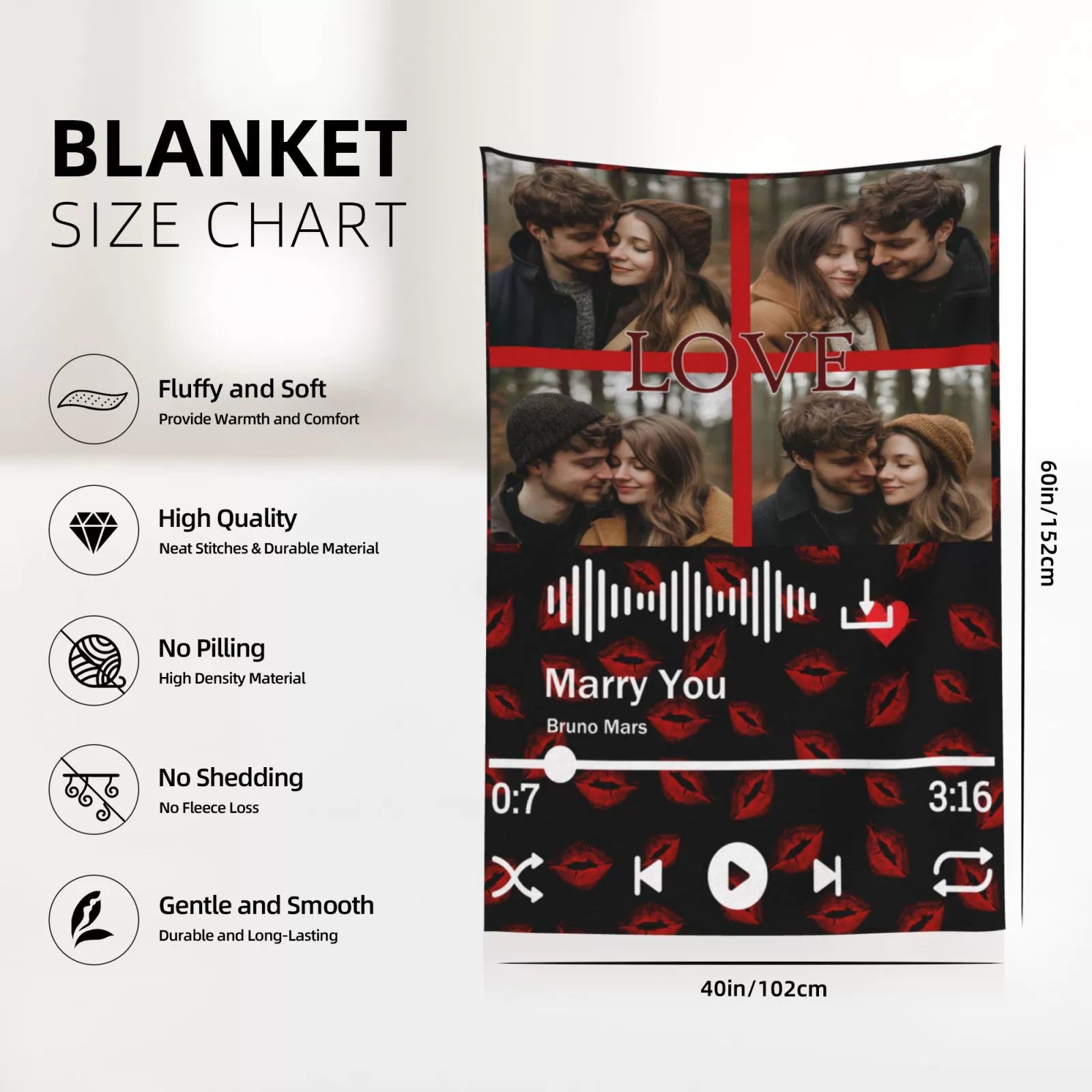 Personalized Photo Blanket Creative Present for Your Love img 4