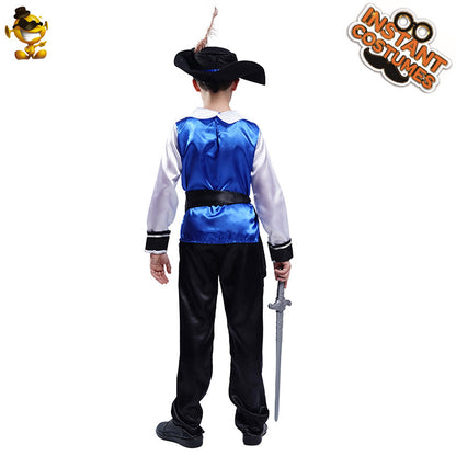 Halloween cosplay costume musketeer outfit for boys stage performance